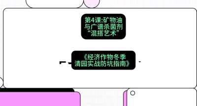 第4节：【替代方案】矿物油与广谱杀菌剂的&ldquo;混搭艺术&rdquo;，课程：《经济作物冬季清园&middot;实战防坑指南》#识农AI