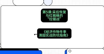 第5节：【柑橘清园】采后恢复与红蜘蛛的&ldquo;拉锯战&rdquo;，课程：《经济作物冬季清园&middot;实战防坑指南》#识农AI