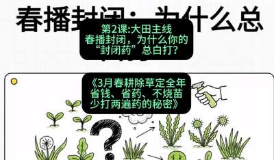第2节：大田主线，春播封闭，为什么你的&ldquo;封闭药&rdquo;总白打？，课程：《3月春耕除草定全年：省钱、省药、不烧苗、少打两遍药的秘密》